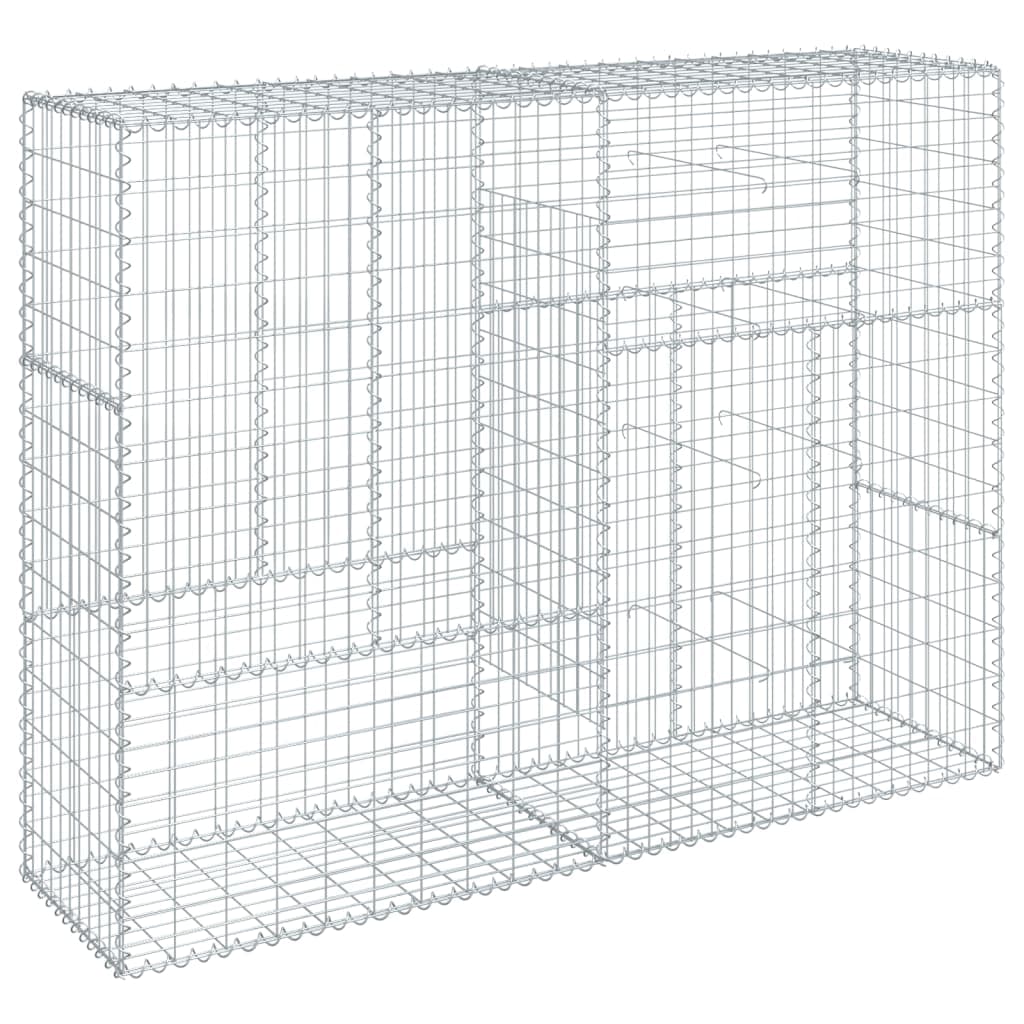 VidaXL Cesto gabião com cobertura 200x50x150 cm ferro galvanizado