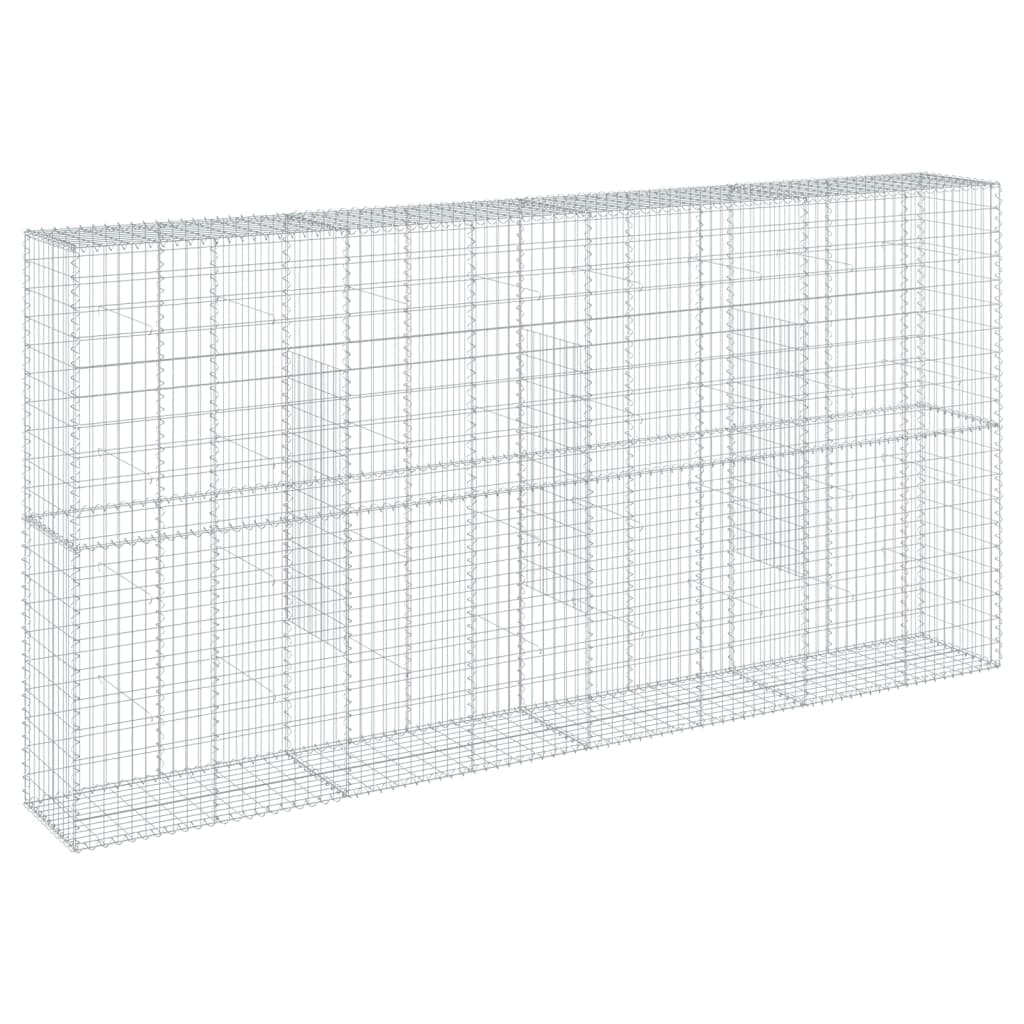 vidaXL Cesto gabião com cobertura 400x50x200 cm ferro galvanizado