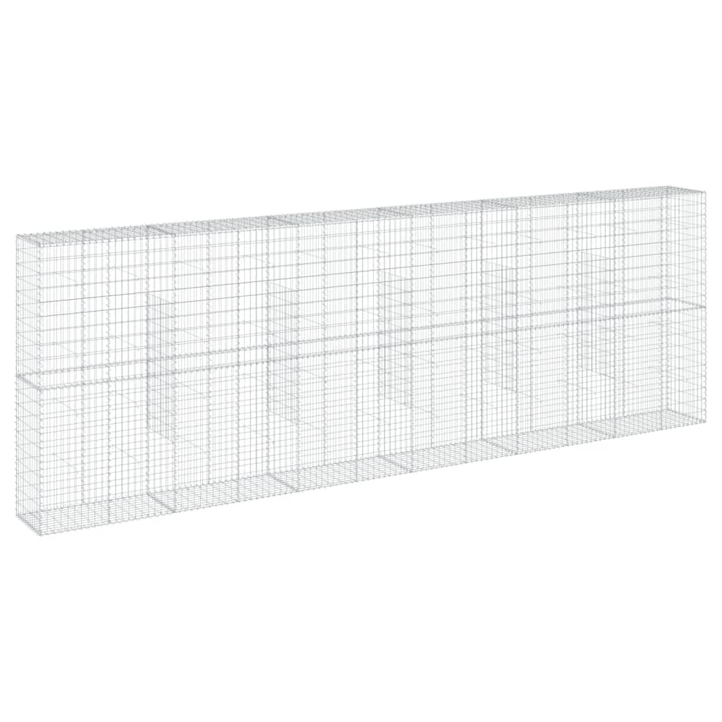 vidaXL Cesto gabião com cobertura 600x50x200 cm ferro galvanizado