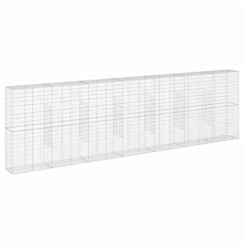 vidaXL Cesto gabião com cobertura 700x50x200 cm ferro galvanizado