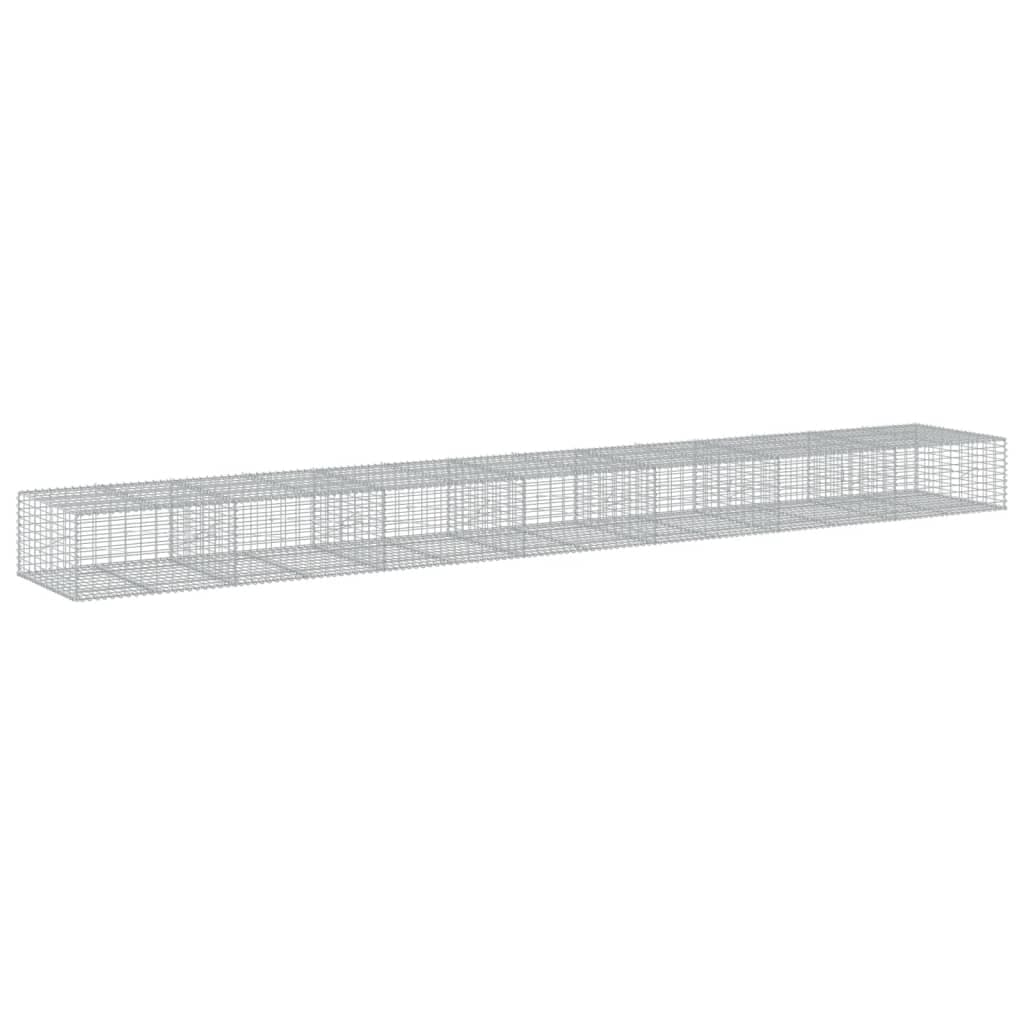 vidaXL Cesto gabião com cobertura 700x100x50 cm ferro galvanizado