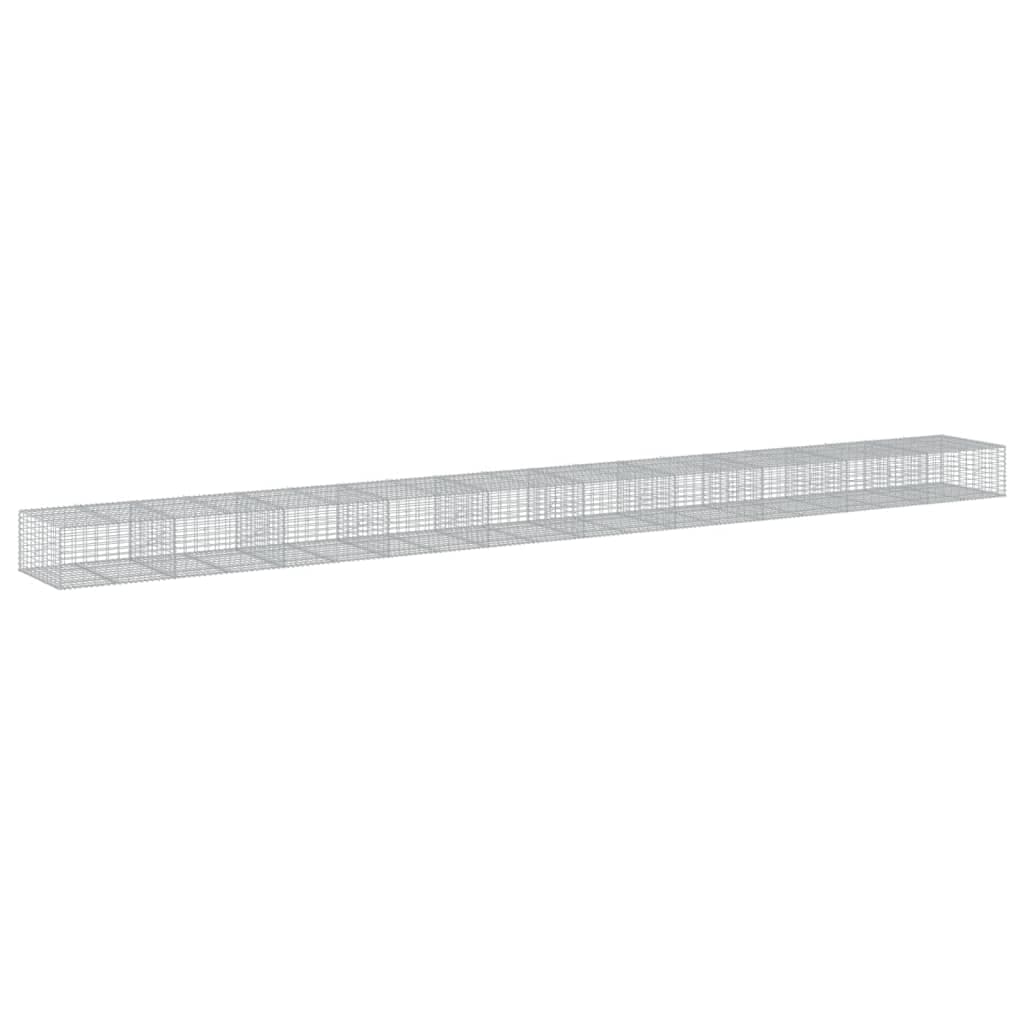 vidaXL Cesto gabião com cobertura 1000x100x50 cm ferro galvanizado