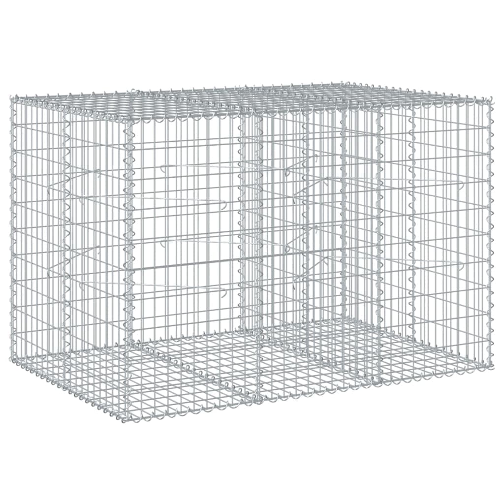 vidaXL Cesto gabião com cobertura 150x100x100 cm ferro galvanizado