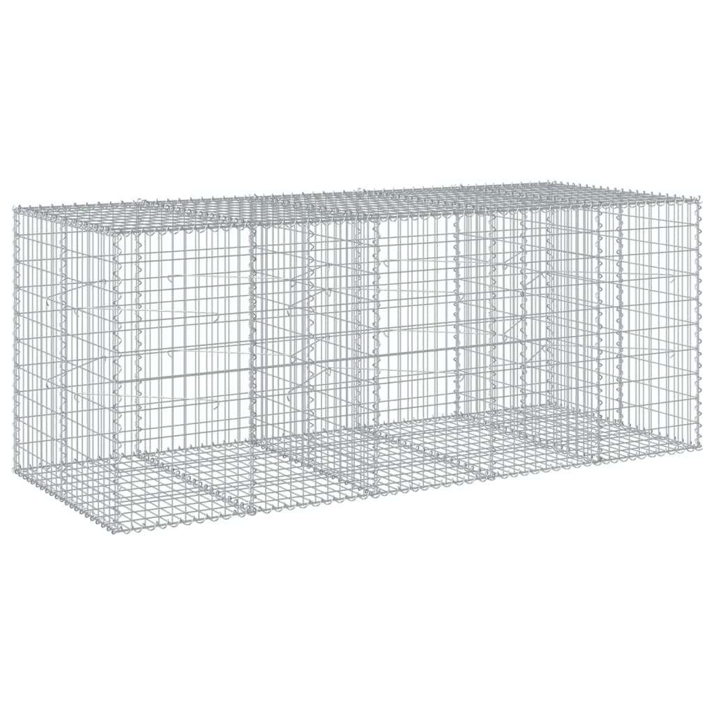 vidaXL Cesto gabião com cobertura 250x100x100 cm ferro galvanizado