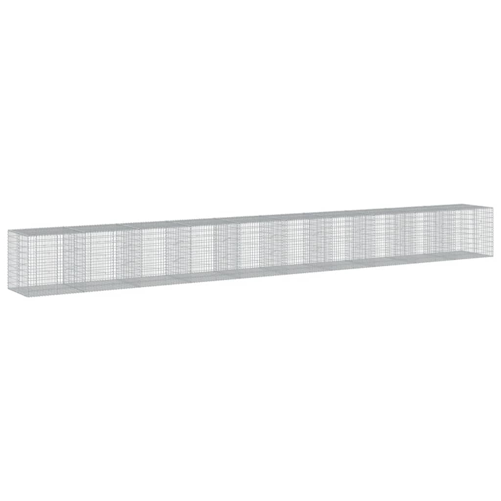 vidaXL Cesto gabião com cobertura 1000x100x100 cm ferro galvanizado