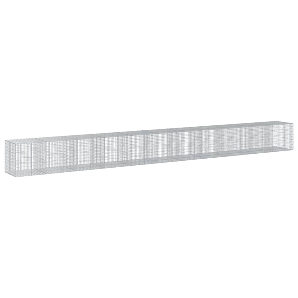 vidaXL Cesto gabião com cobertura 1100x100x100 cm ferro galvanizado