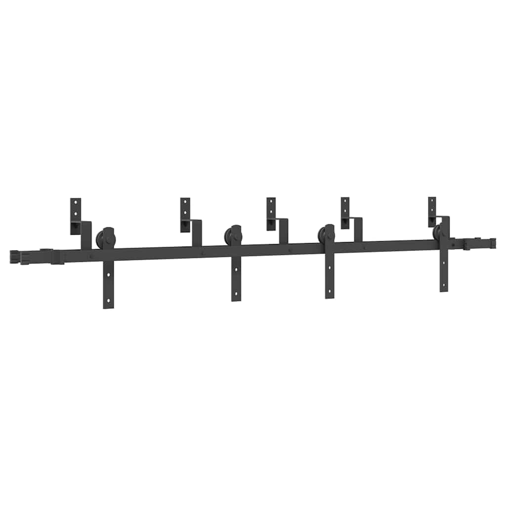 Kit de Ferragens para Porta Deslizante 213,5 cm Aço Preto - 343217612