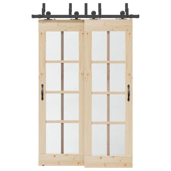 Kit de Ferragens para Porta Deslizante 152,5 cm Aço Preto - 2373731446