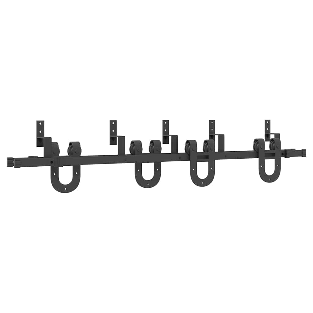 vidaXL Kit de ferragens para porta deslizante 183 cm aço preto