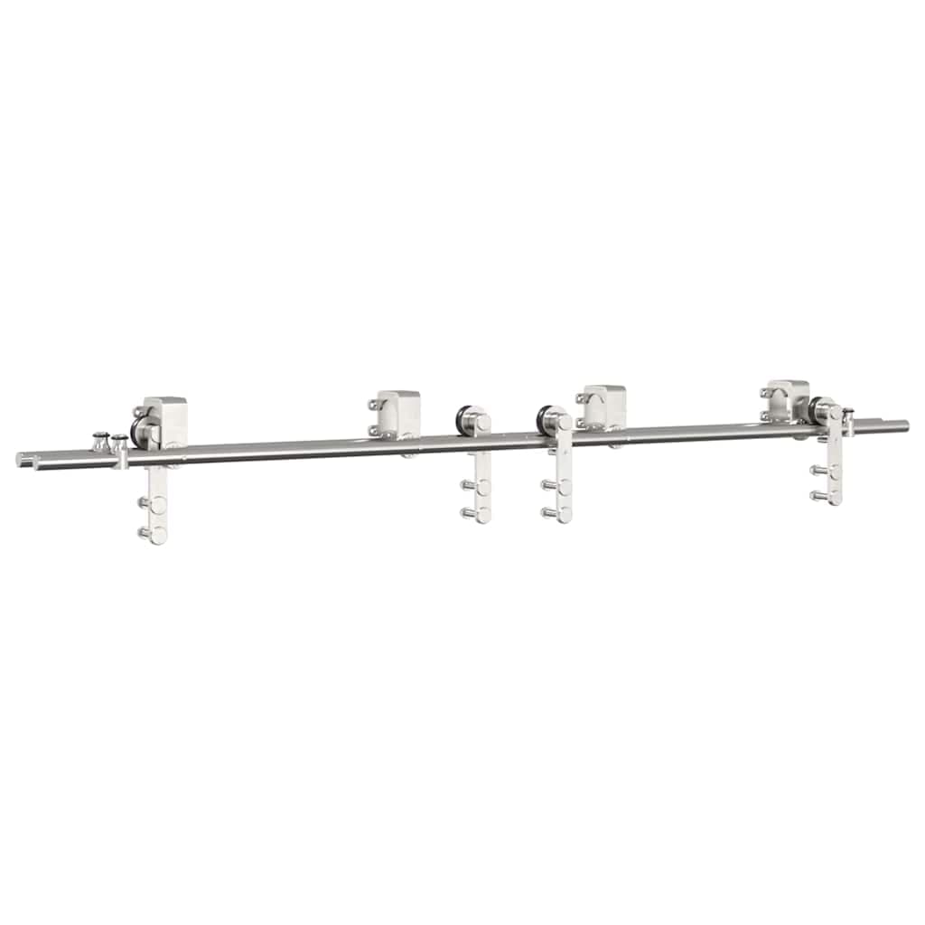 vidaXL Kit ferragens p/ porta deslizante 183cm aço inoxidável prateado
