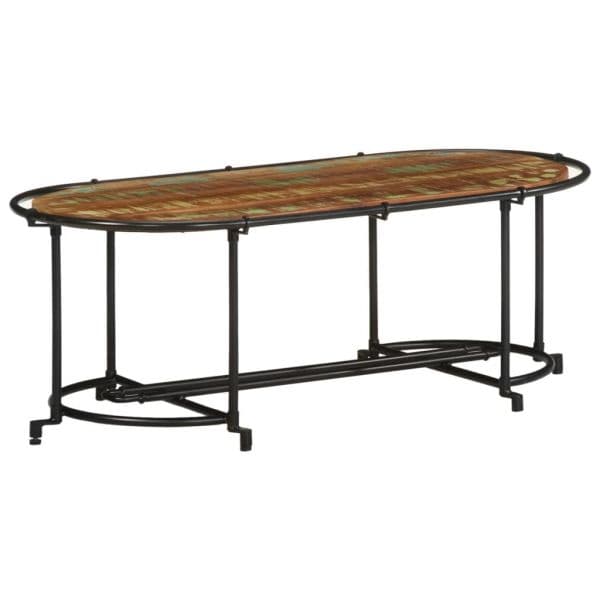 vidaXL Mesa de Centro 110x55x40 cm Madeira Recuperada Maciça - 369263995