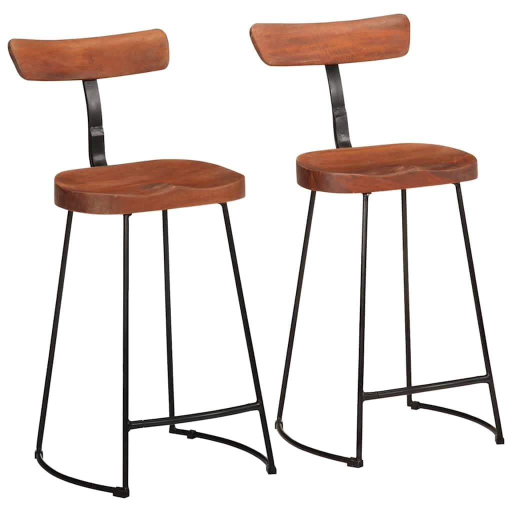 vidaXL Bancos de bar 2 pcs 49x43x88 cm madeira de mangueira maciça