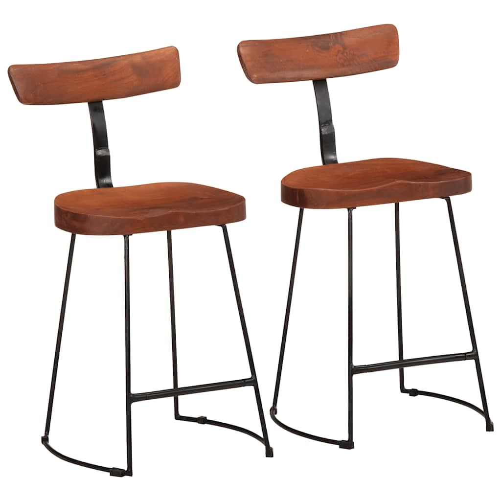 vidaXL Bancos de bar 2 pcs 49x43x79 cm madeira de mangueira maciça