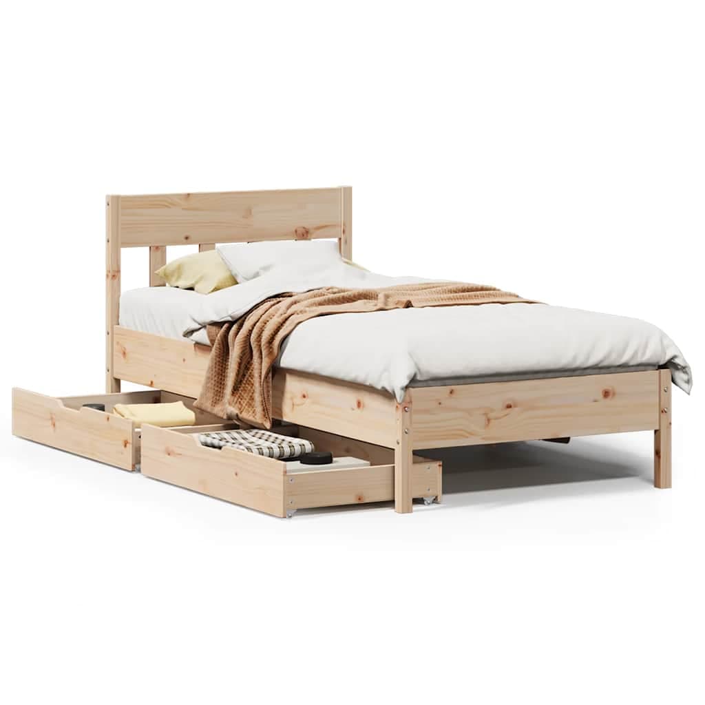 vidaXL Cama sem colchão 90x190 cm madeira de pinho maciça