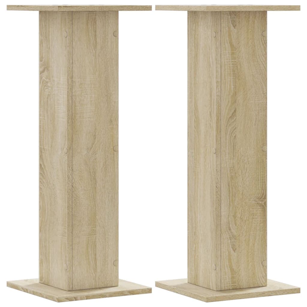 vidaXL Suportes de colunas 2 pcs derivados madeira carvalho sonoma