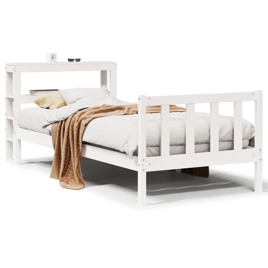 vidaXL Cama sem colchão 90x190 cm madeira de pinho maciça branco