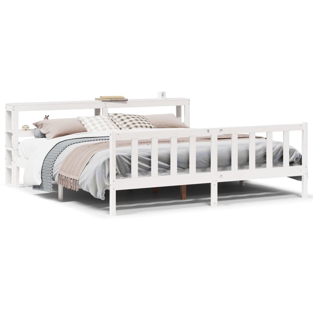 vidaXL Cama sem colchão 180x200 cm madeira de pinho maciça branco
