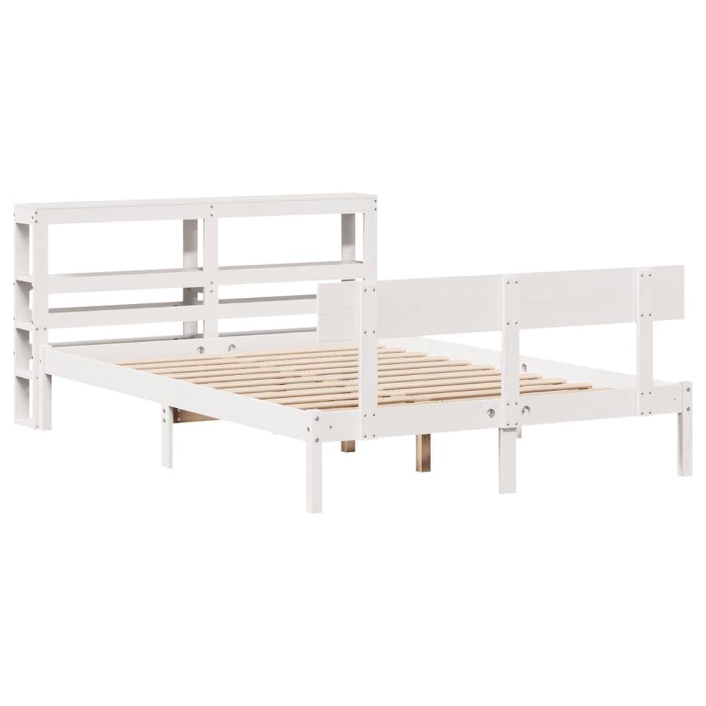 vidaXL Cama sem colchão 150x200 cm madeira de pinho maciça branco