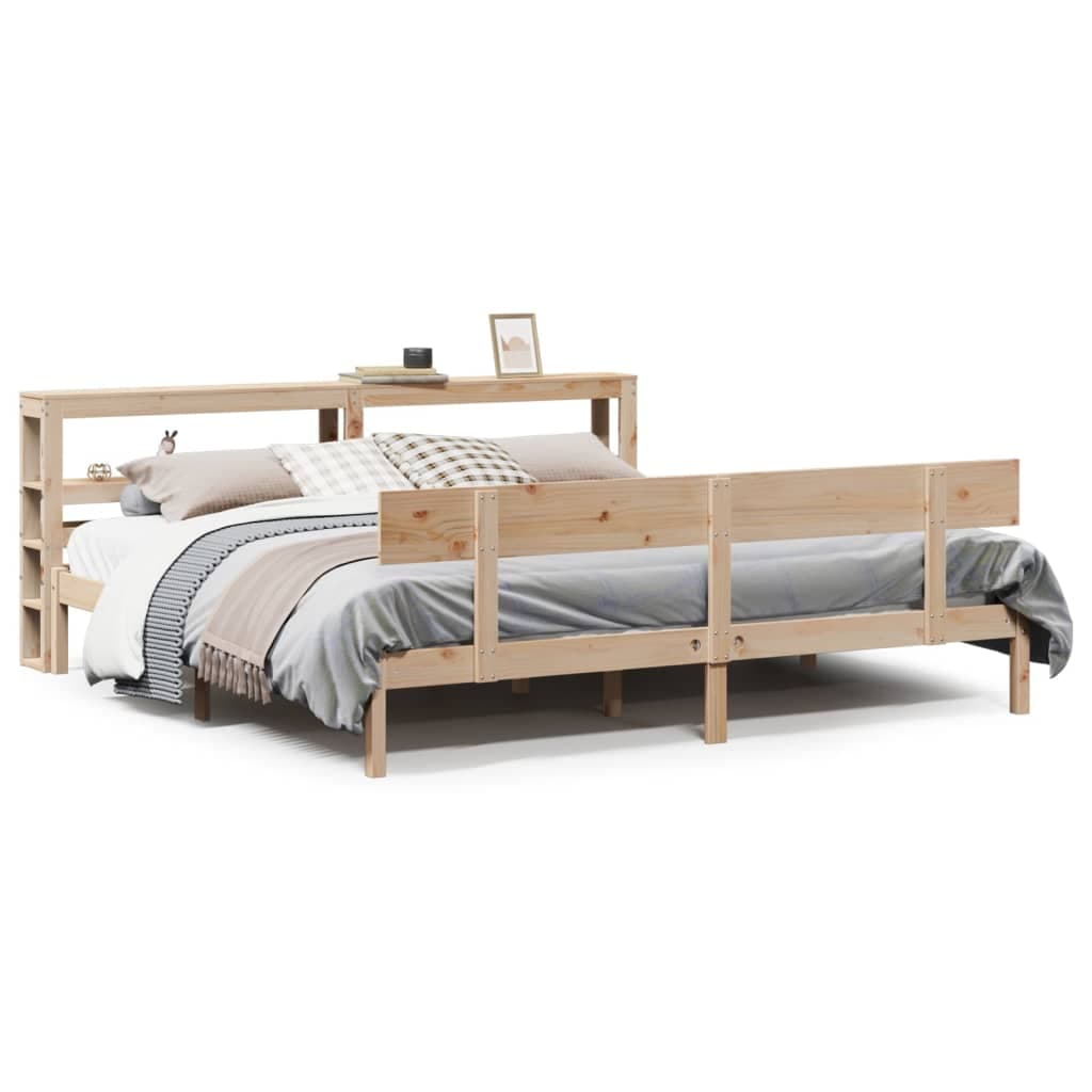 vidaXL Cama sem colchão 200x200 cm madeira de pinho maciça
