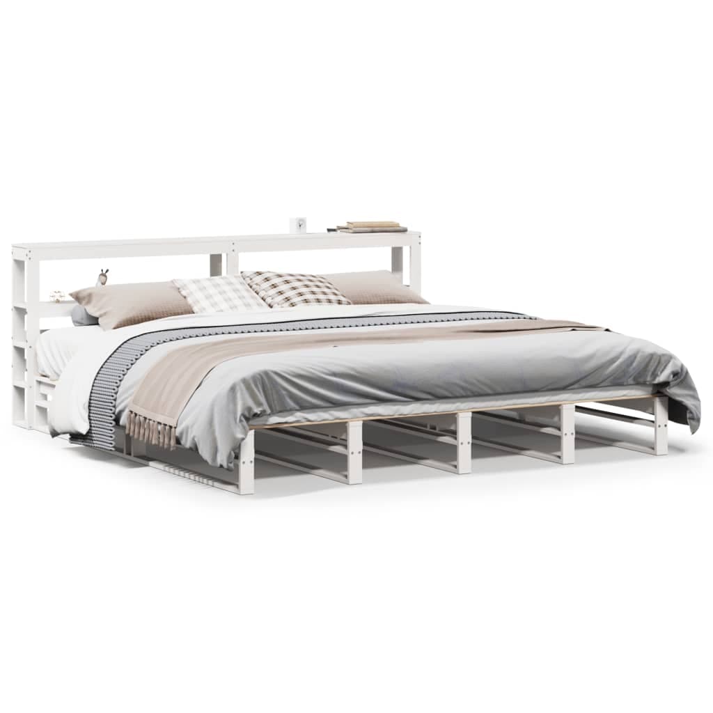 vidaXL Cama sem Colchão 180x200 cm Madeira de Pinho Maciça Branco - 8721102977619