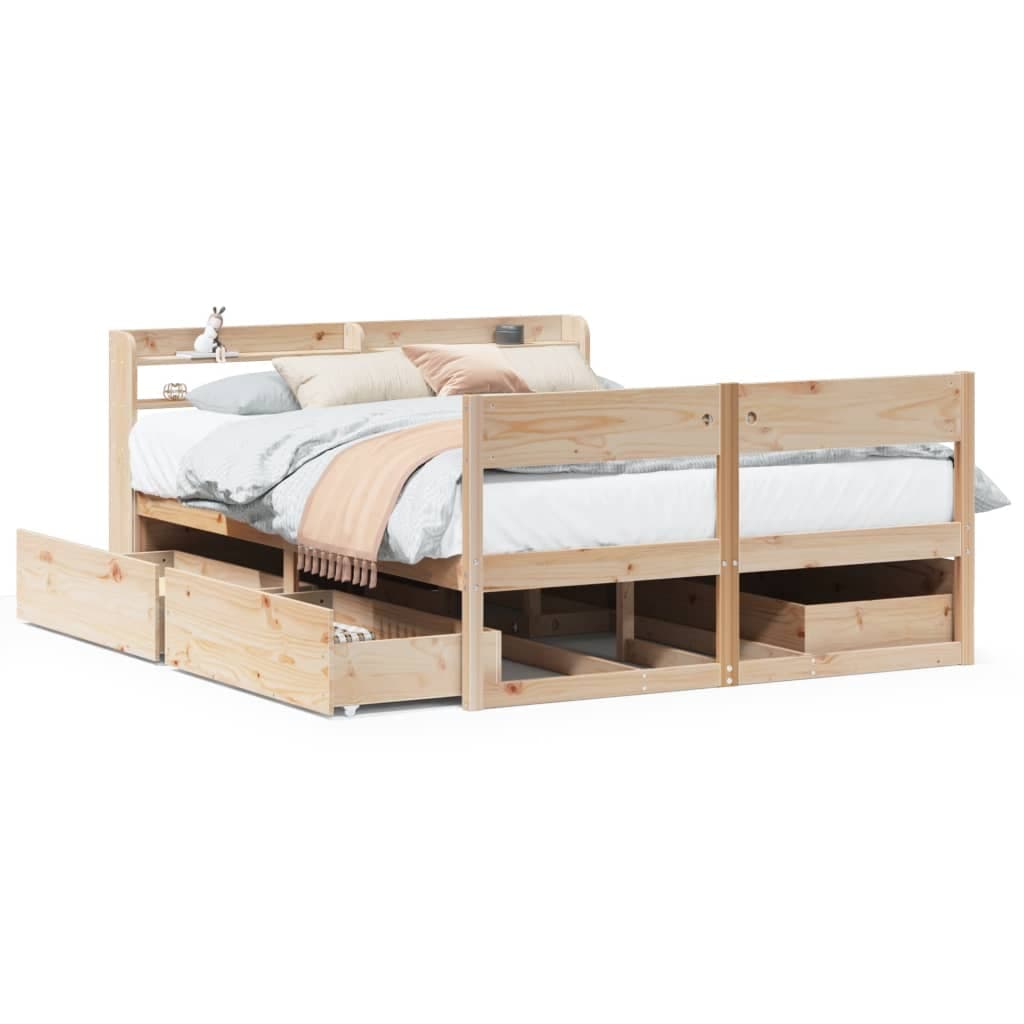 vidaXL Cama sem colchão 120x190 cm madeira de pinho maciça