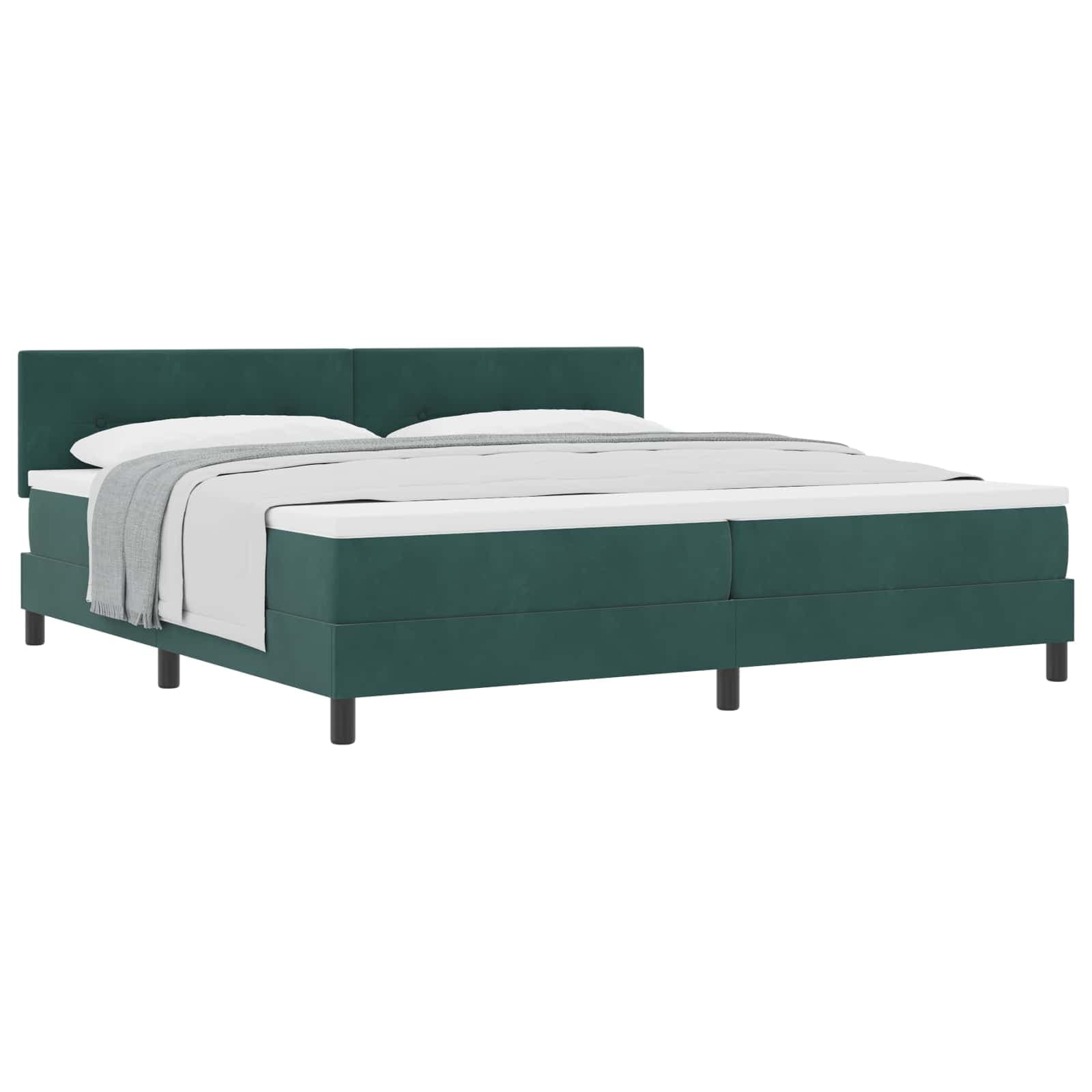 vidaXL Cama Box Spring com Colchão Verde Escuro 200x200 cm Veludo - 2705298867