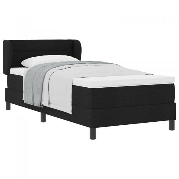 vidaXL Cama Box com Colchão Preta 90x200 cm em Tecido - 1793609417