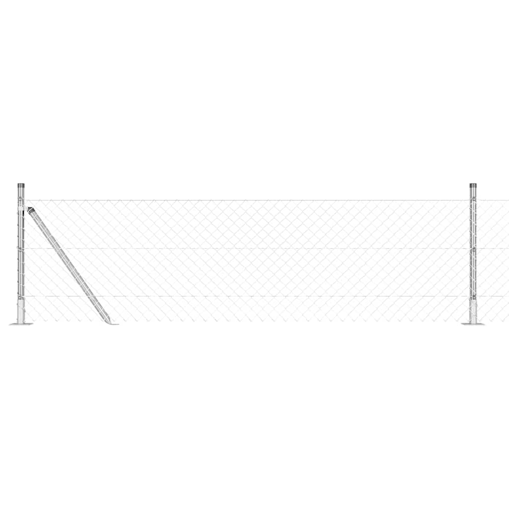 vidaXL Poste de Cerca Prateado 10 x 0,6 m (malha 40 x 40 mm) Aço
