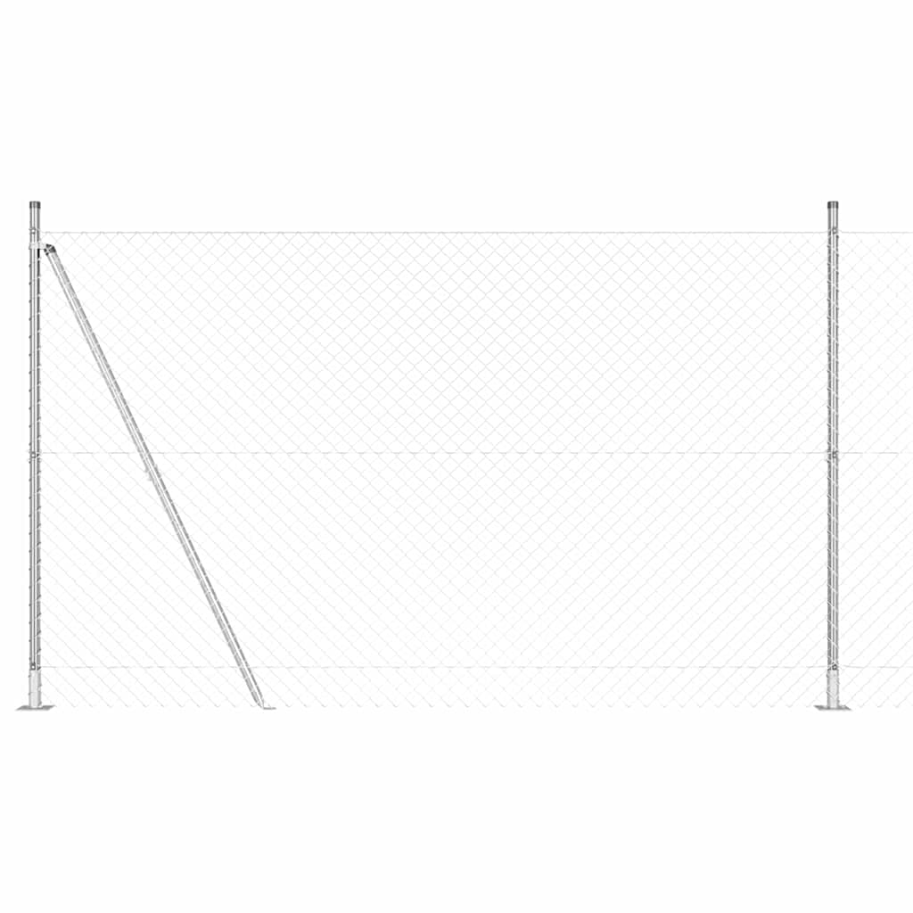 vidaXL Poste de Cerca Prateado 10 x 1,5 m (malha 40 x 40 mm) Aço