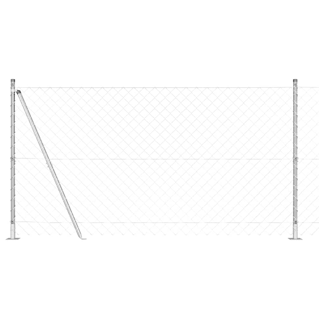 vidaXL Poste de Cerca Prateado 10 x 1,2 m (malha 60 x 60 mm) Aço