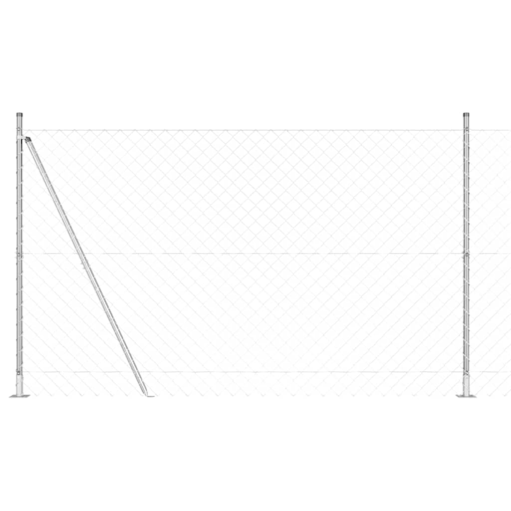 vidaXL Poste de Cerca Prateado 10 x 1,4 m (malha 60 x 60 mm) Aço