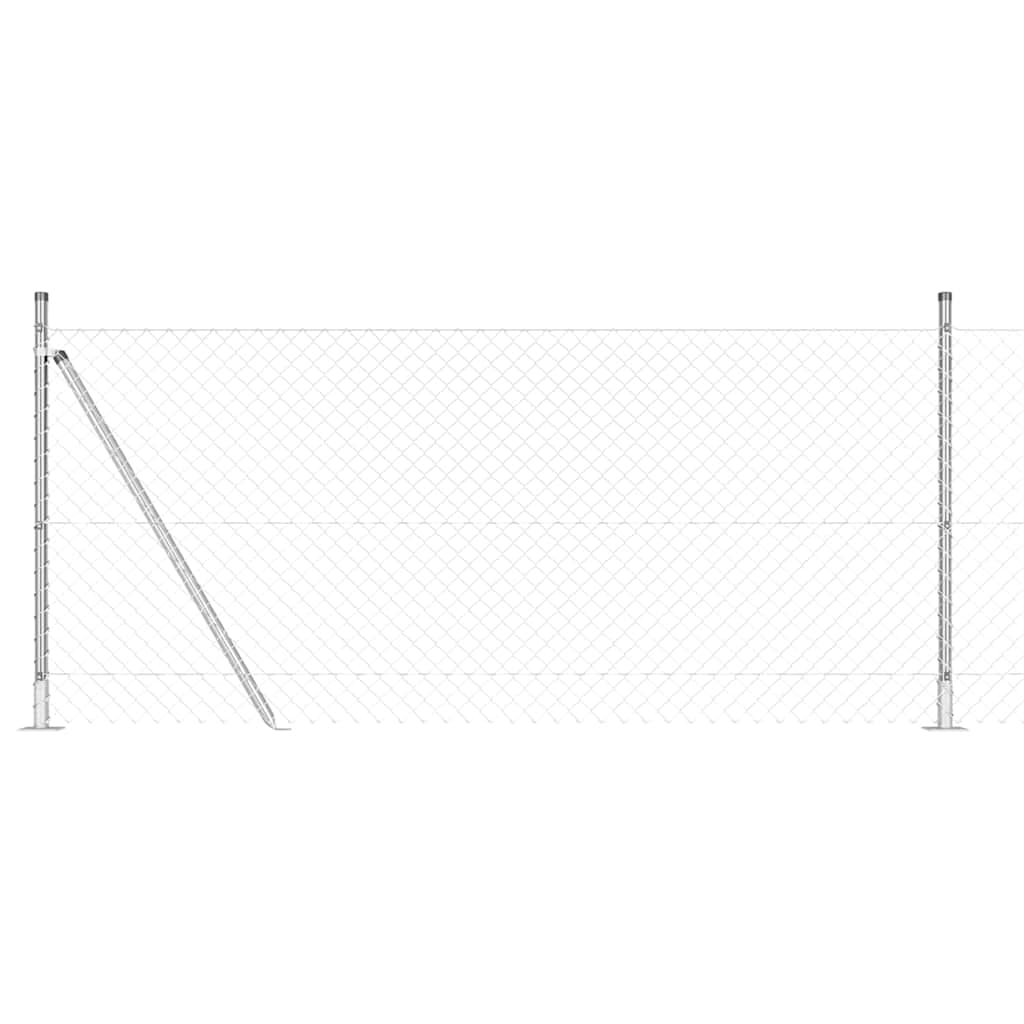 vidaXL Poste de Cerca Prateado 25 x 0,8 m (malha de 60 x 60 mm) Aço