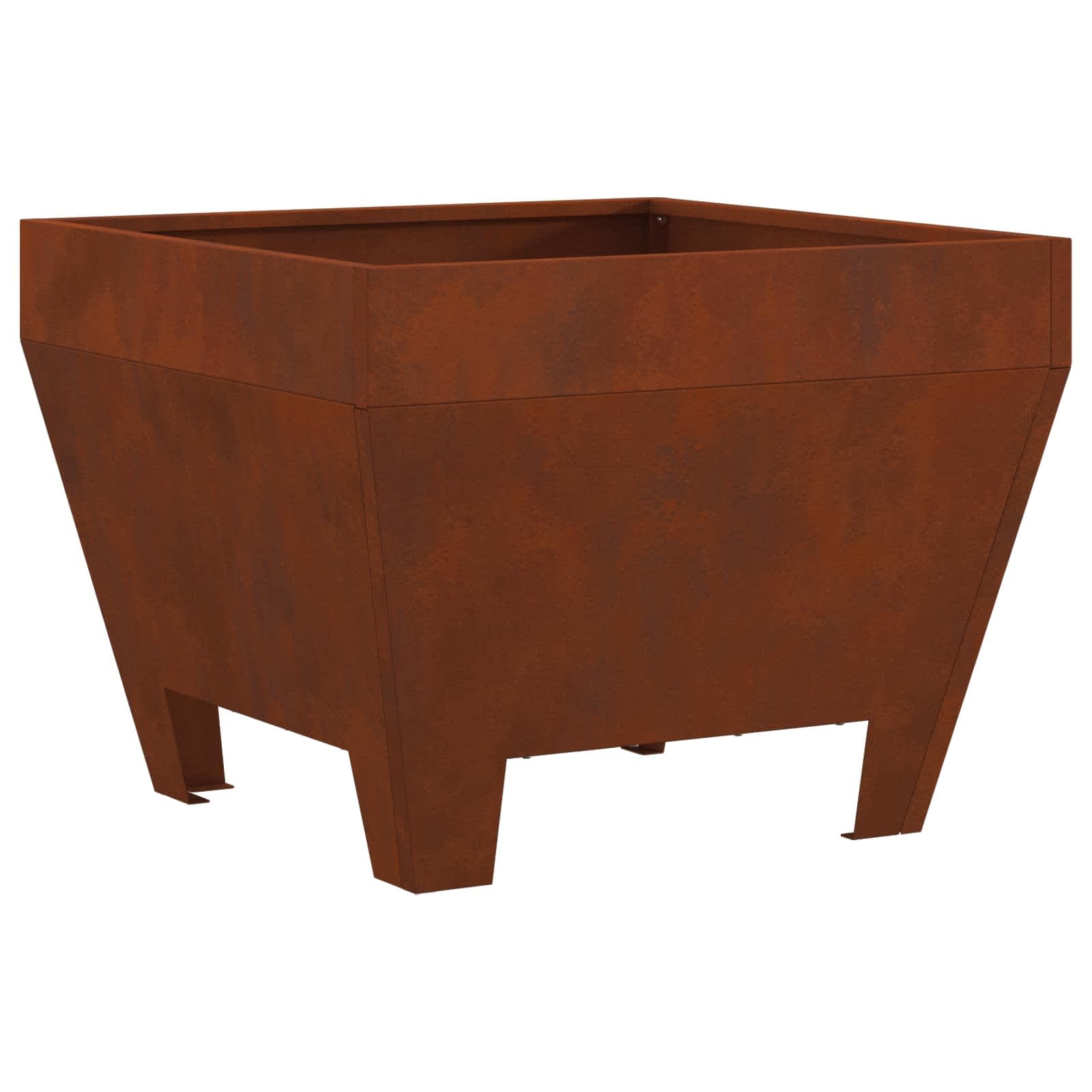 vidaXL Fire Pit Castanho 50 x 50 x 38 cm Aço resistente às intempéries