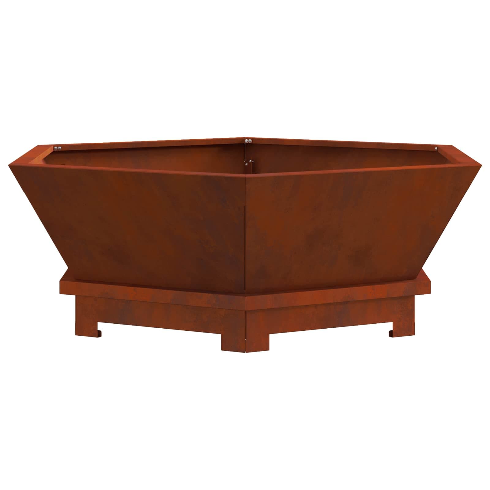 vidaXL Fire Pit Castanho 75 x 75 x 28 cm Aço resistente às intempéries