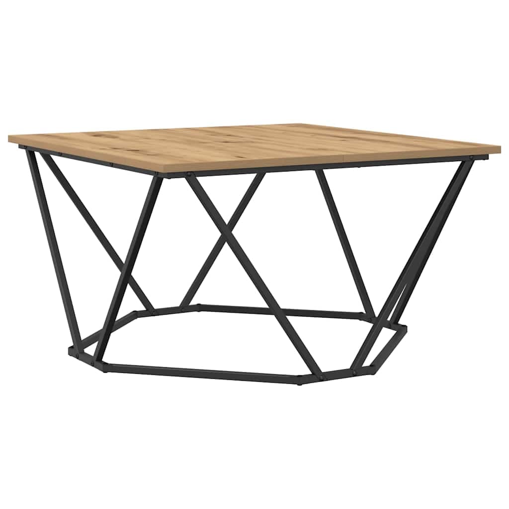 vidaXL Mesa de centro Carvalho Artesanal 80 x 80 x 45 cm