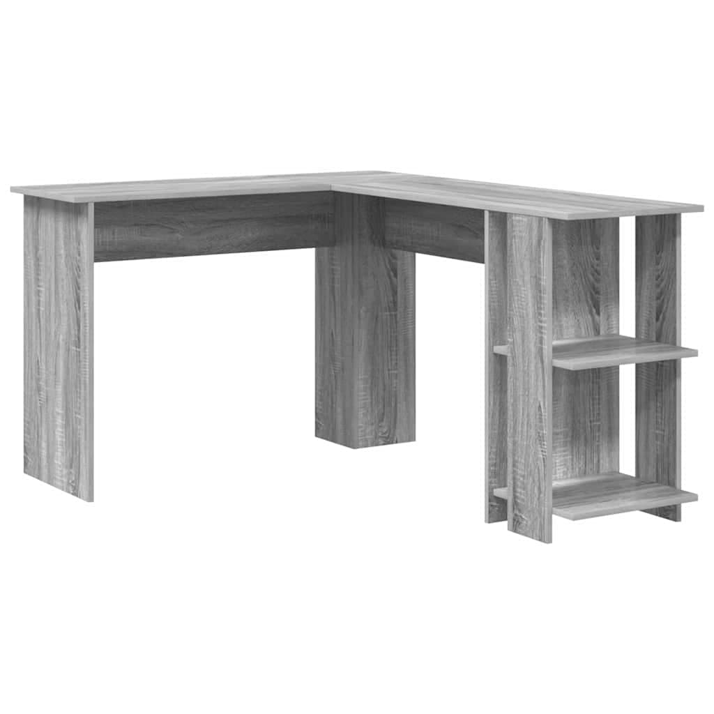vidaXL Secretária de canto Cinza Sonoma 140 x 113,5 x 75 cm