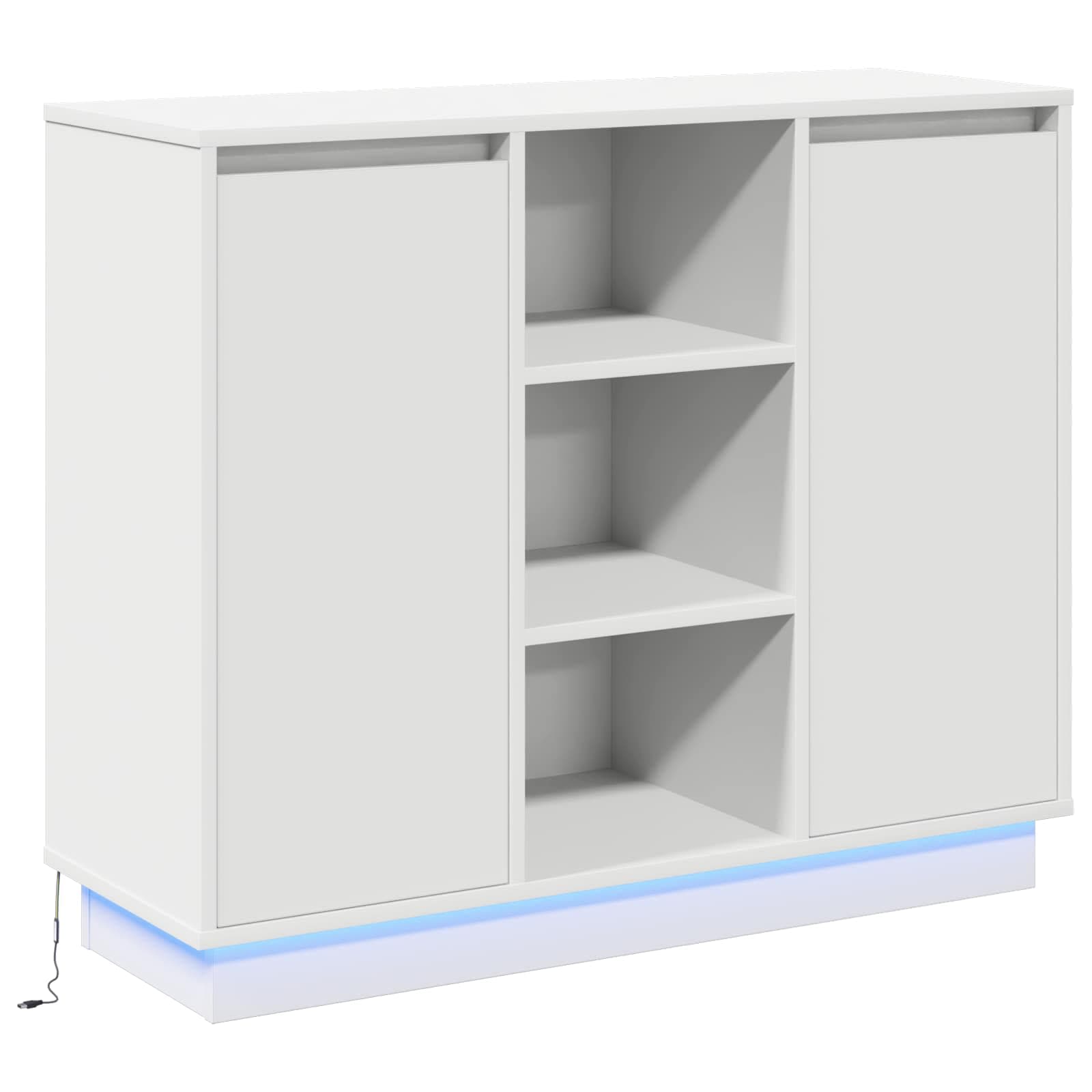 vidaXL Aparador LED Branco 90 x 32 x 75 cm Madeira processada