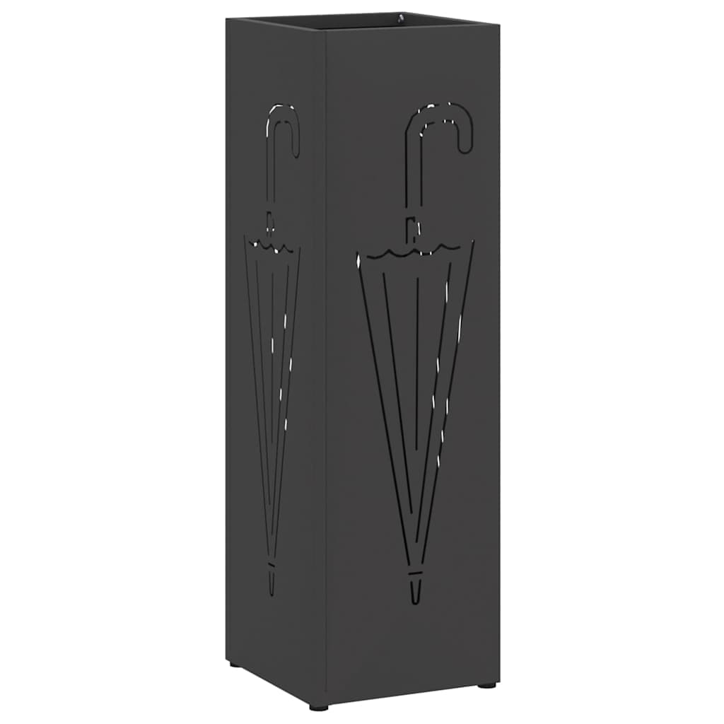 vidaXL Suporte de Guarda-Sol Preto 15,5 x 15,5 x 49 cm Metal