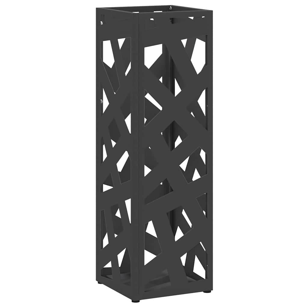 vidaXL Suporte de Guarda-Sol Preto 15,5 x 15,5 x 49 cm Metal