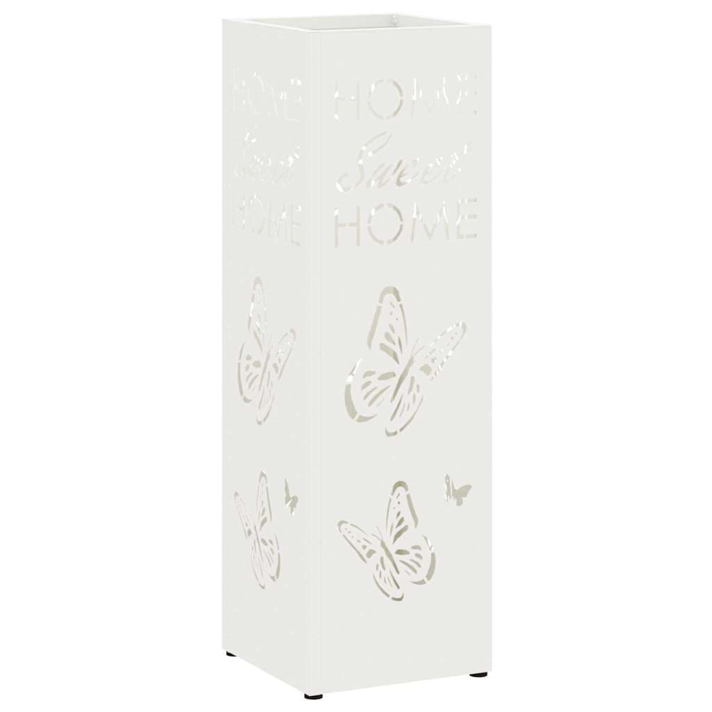 vidaXL Suporte de Guarda-Sol Branco 15,5 x 15,5 x 49 cm Metal