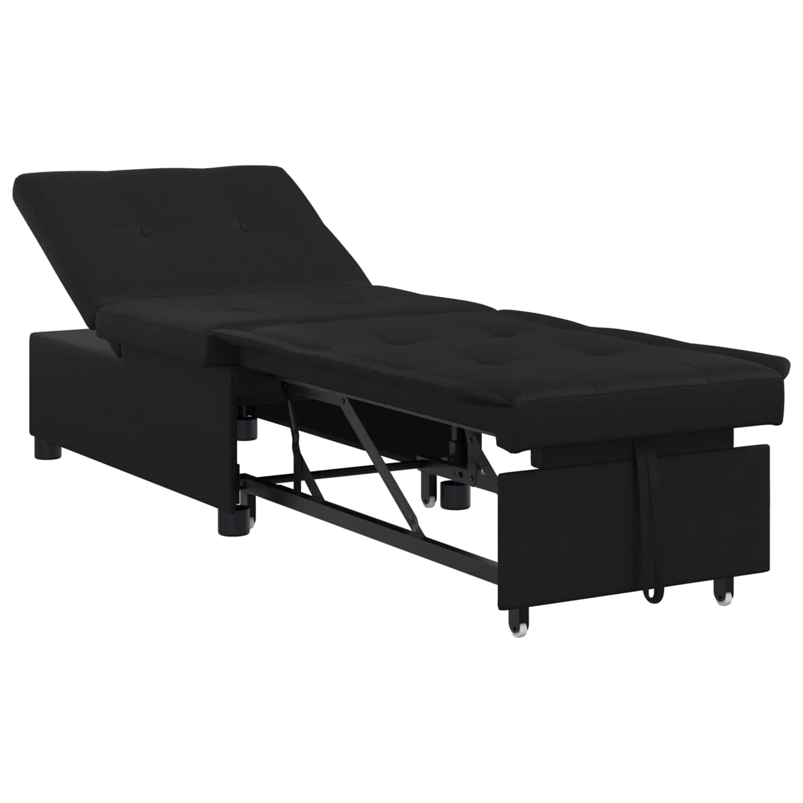 vidaXL Sofá-cama retrátil Preto 194 x 67 x 82 cm Microfibra