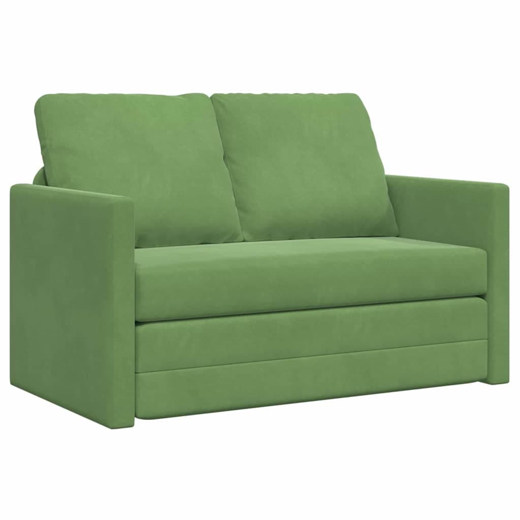 vidaXL Sofá-Cama Verde Claro 204 x 122 x 60 cm Veludo