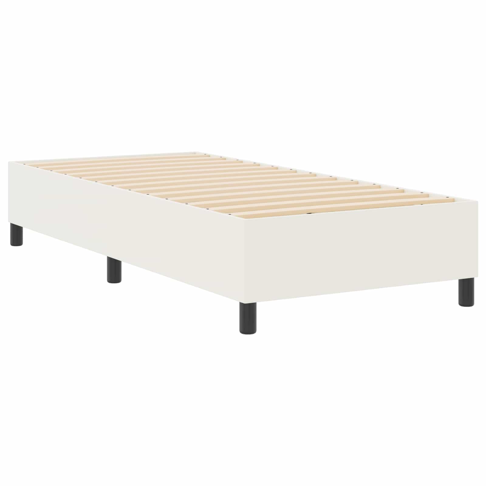 vidaXL Cama Box Spring Creme 100x200 cm Tecido Canelado - 3681380180