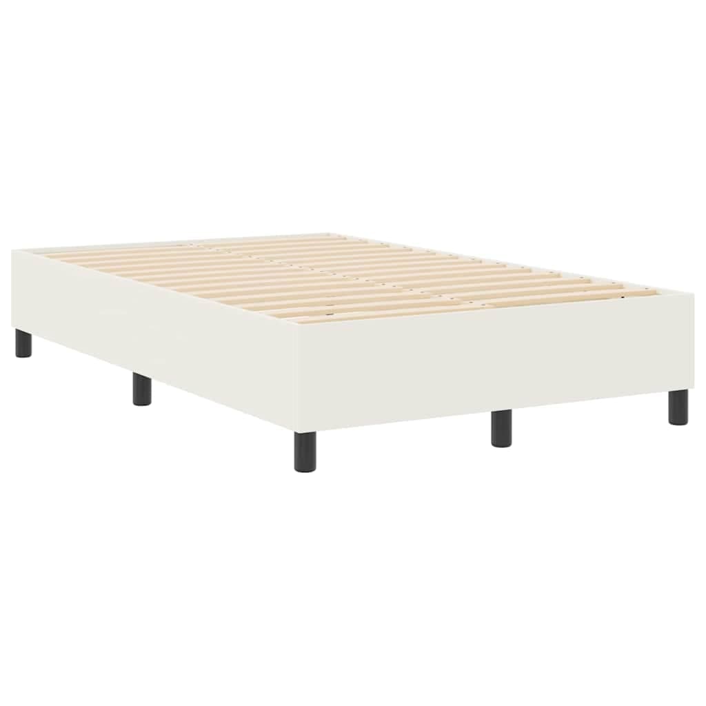 vidaXL Cama Box Spring Creme Casal Pequeno Tecido Corda - 2782665705