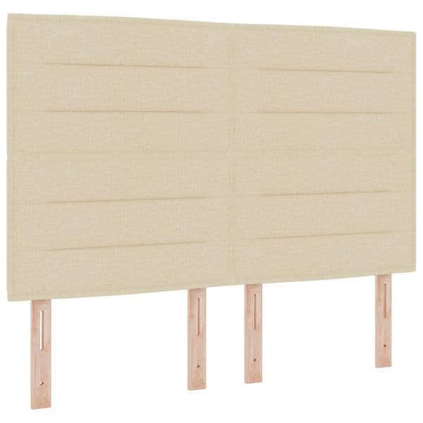 vidaXL Cabeceira Design Linhas Creme 140 cm Tecido - 3121408067