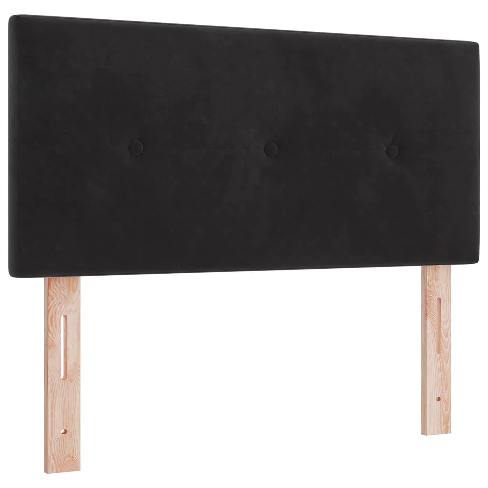 vidaXL Cabeceira led Botões Almofadados Preto 90 cm Veludo - 642721971