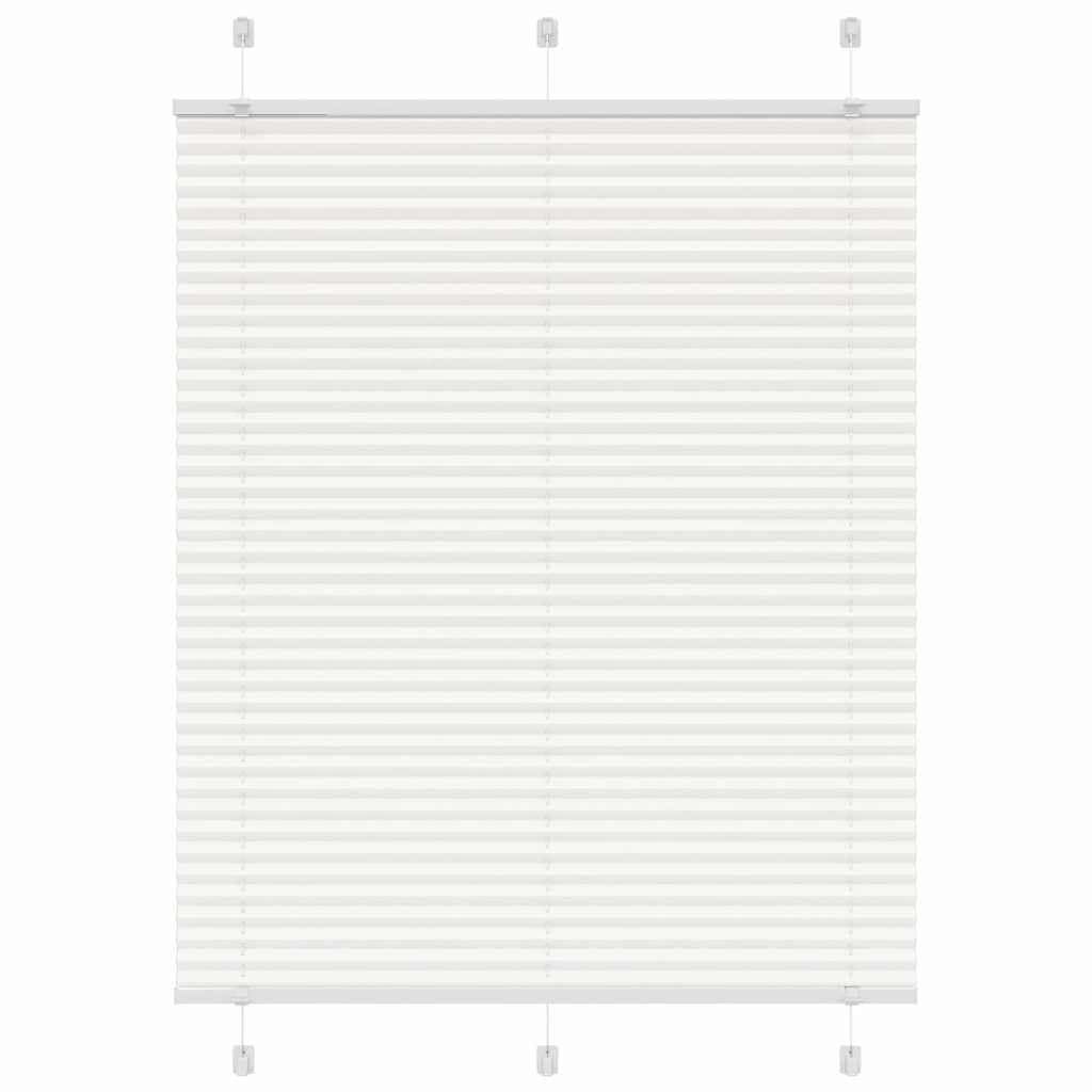 vidaXL Branco Plissada Cega 110x100cm Largura Tecido 109,4cm Poliéster