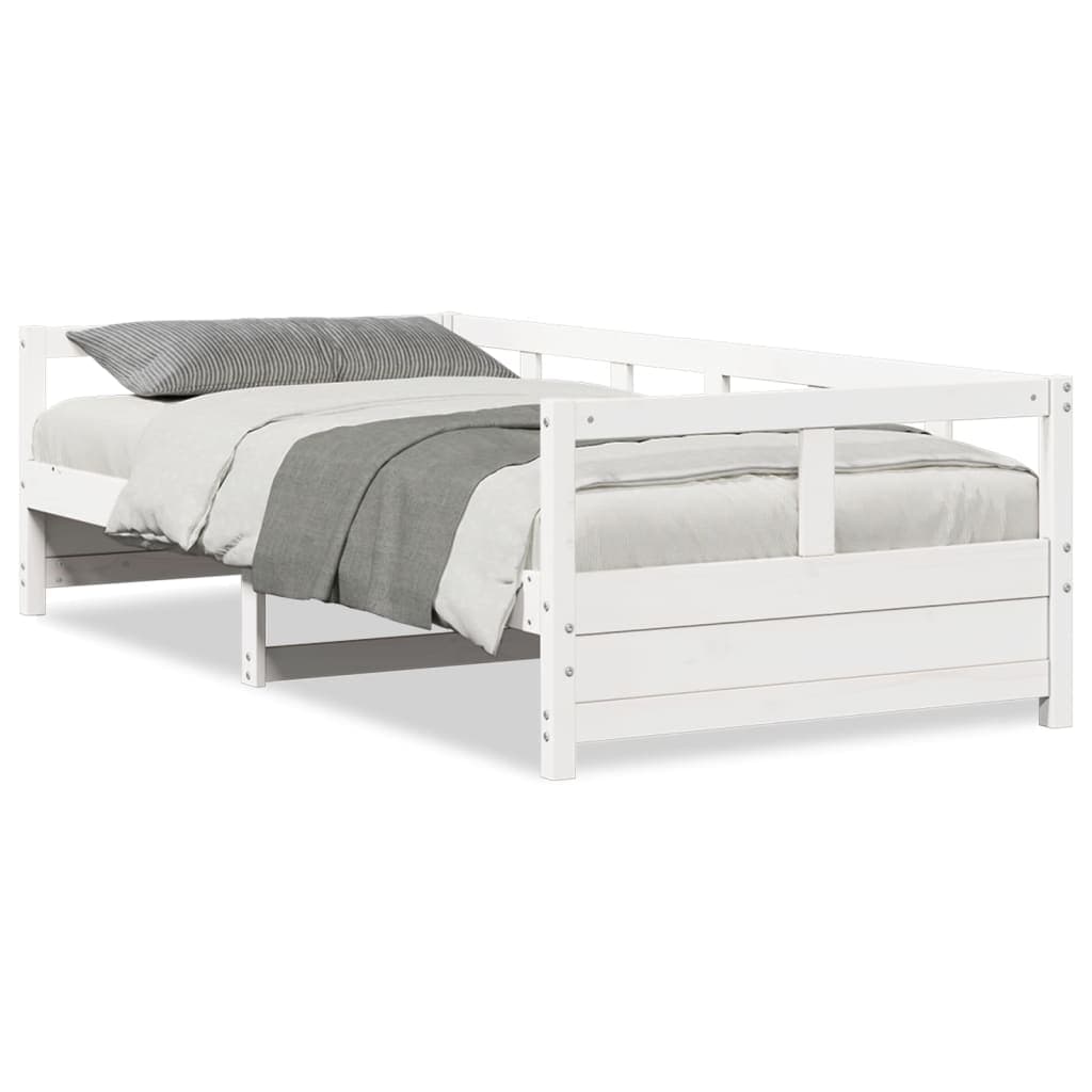 vidaXL Sofá-cama sem colchão 80x200 cm madeira de pinho maciça branco
