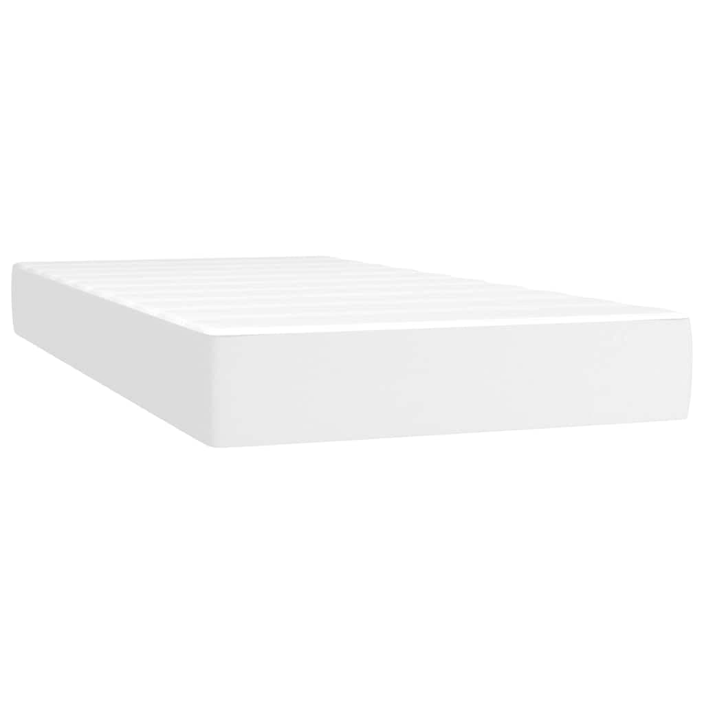 vidaXL Colchão molas ensacadas infantil firmeza média 80x160 cm couro artif. branco