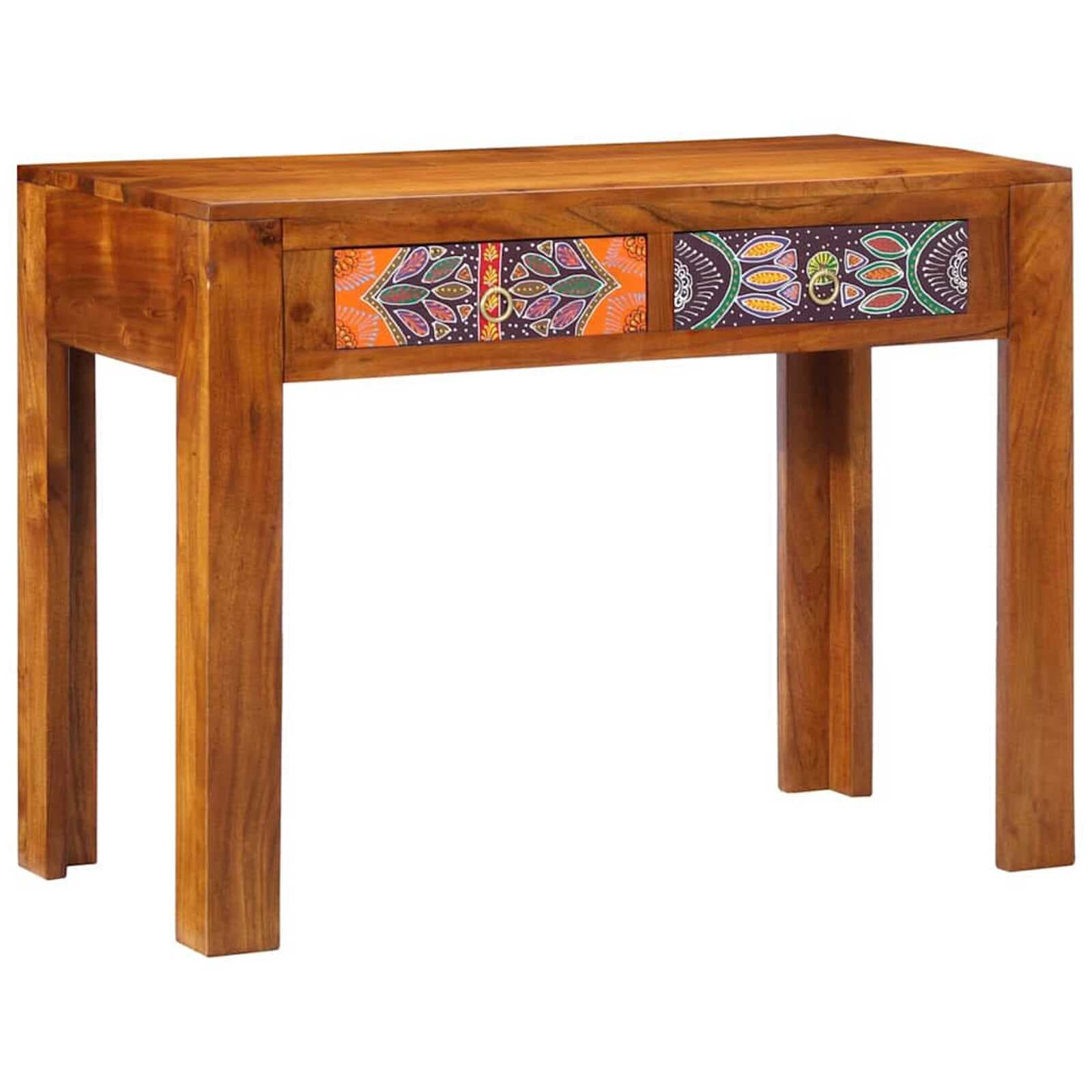 vidaXL Secretária de escrita com gaveta Castanho 100 x 50 x 75 cm